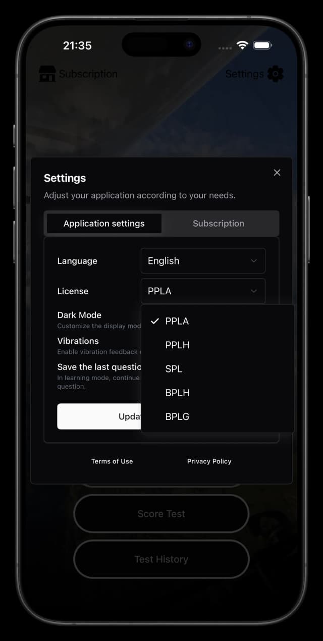 Comprehensive Licence Categories